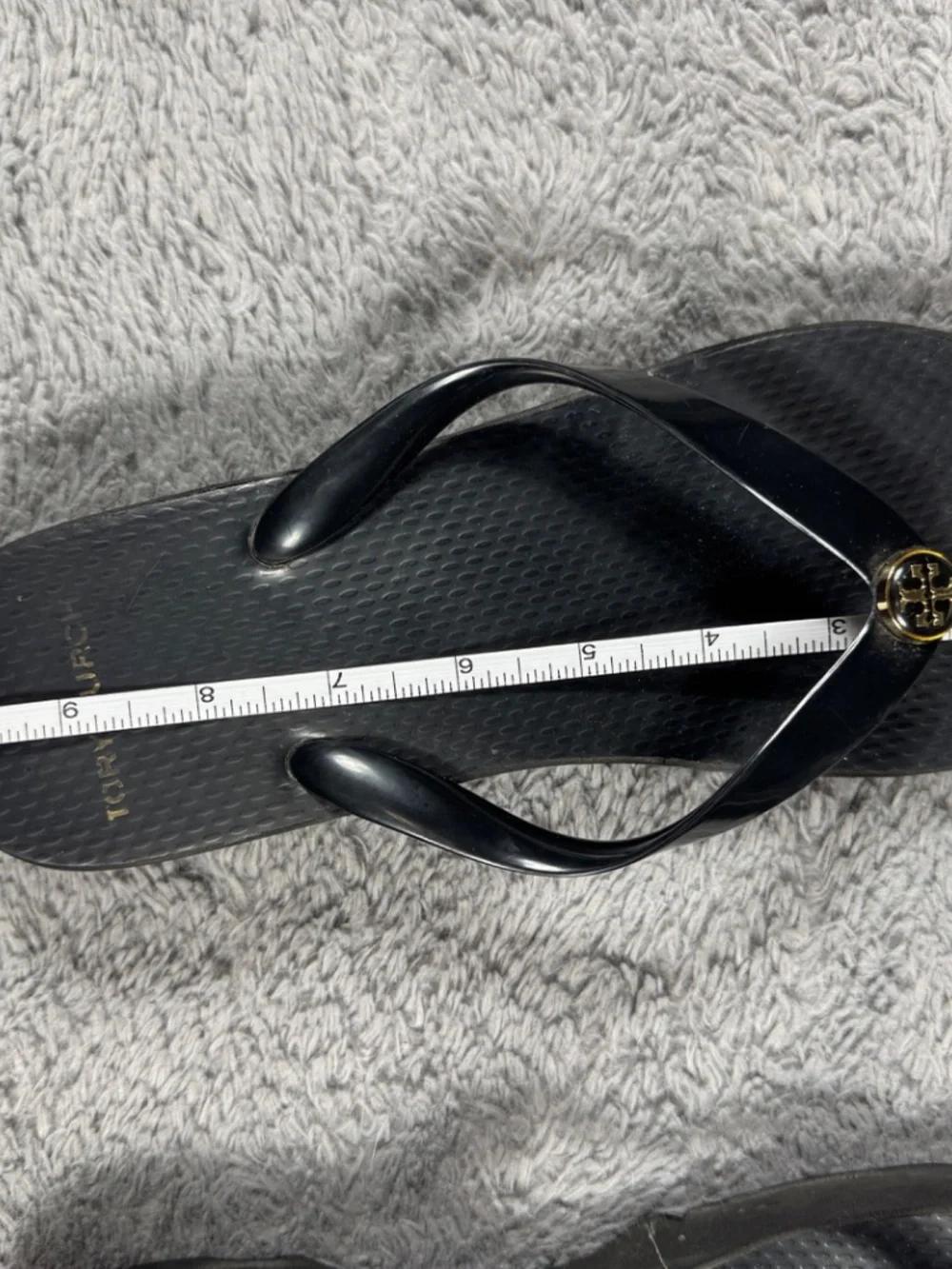 Tory Burch Flip Flop Sandals Women's Size 8 Black Logo Wedge Platform Thong